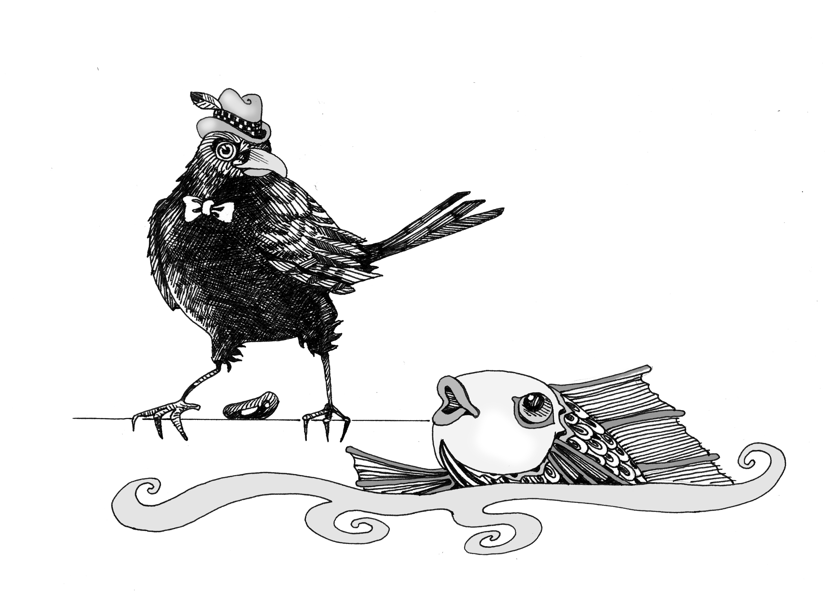 black white illustrations dana simson design