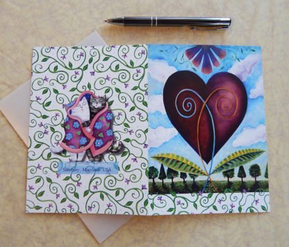 Danasimson.com Back of "heart" Gift card with vellum envelope