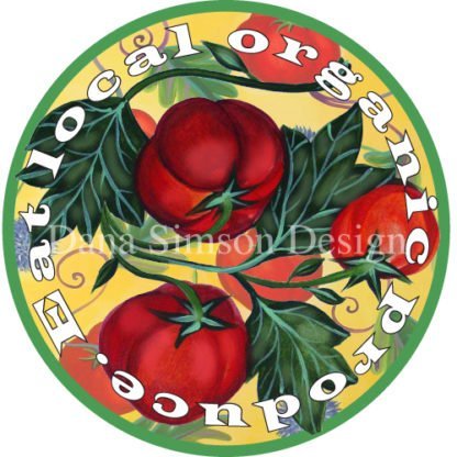 Danasimson.com "Eat Local Produce" car art sticker