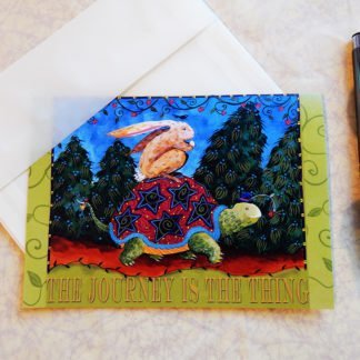 Danasimson.com Gift card "Journey is the thing" tortoise and hare with vellum envelope