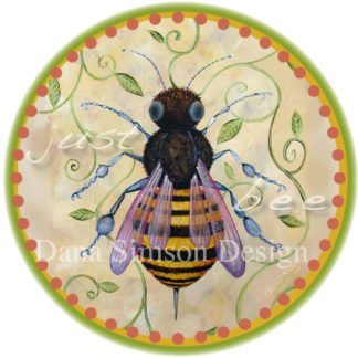 Danasimson.com "Just bee" with a honey bee car art sticker