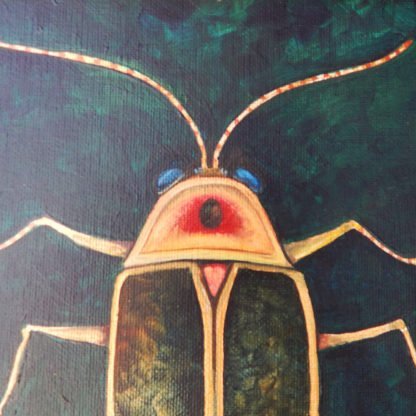 Danasimson.com original painting lightening bug head detail