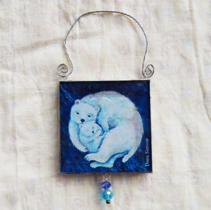 Danasimson.com double sided ornament polar bear image