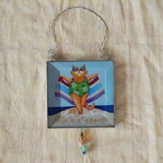 Danasimson.com double sided ornament cat-life's a beach image