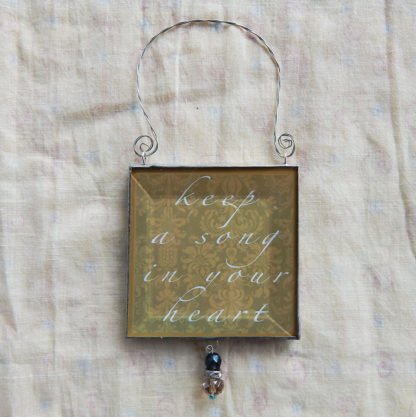 Danasimson.com double sided ornament keep a song in your heart quote