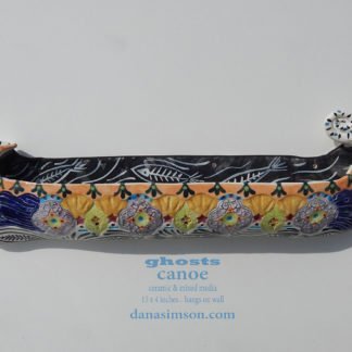 Danasimson.com Ceramic wall sculpture; ghost canoe