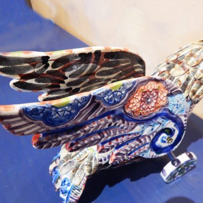 Danasimson.com Owl on wheels sculpture top view