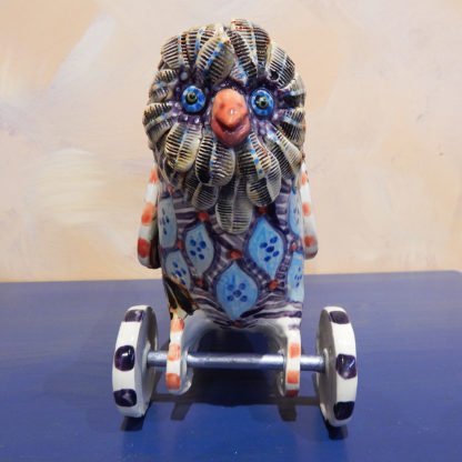 Danasimson.com Owl on wheels sculpture front