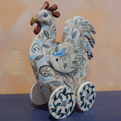 Danasimson.com rolling rooster sculpture