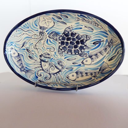 Chesapeake Bay ceramic Danasimson.com oval platter. Customizable