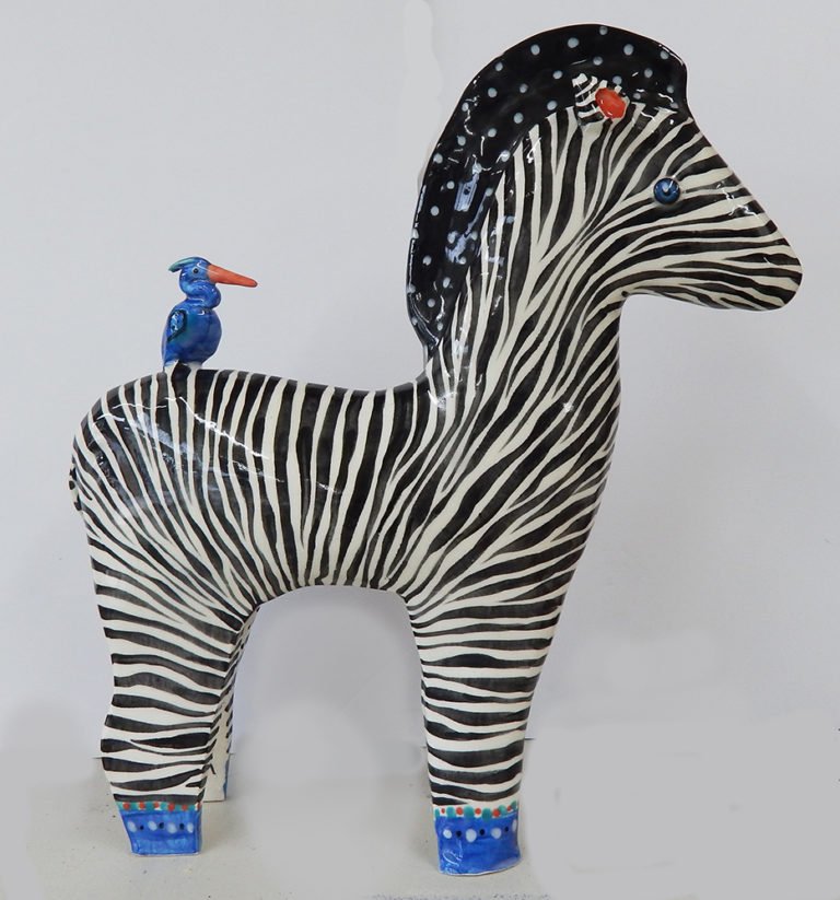 Large Ceramic Zebra Sculpture Dana Simson Design