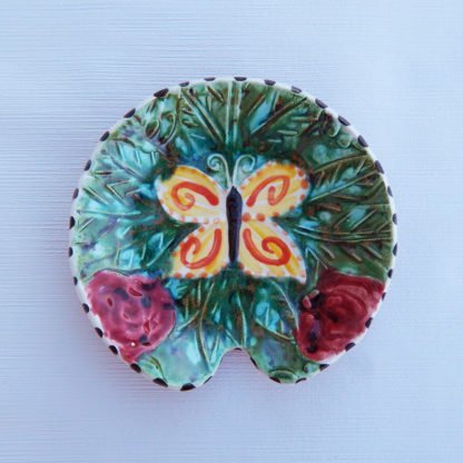 Danasimson Handmade ceramic butterfly garden spoon rest