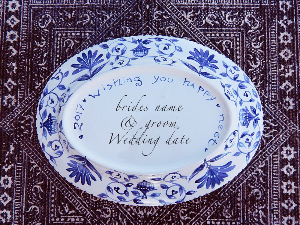 Dana Simson Design - custom wedding large platter happy nest