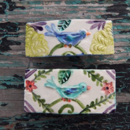 blue bird barrettes aqua & blue