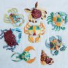 colorful handmade ceramic crabs
